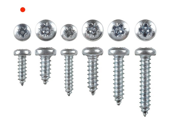 Puuruuvi 9,5 mm x 3 mm, uppokanta 4 mm, Pozi, teräs ZP, pussi 100 kpl
