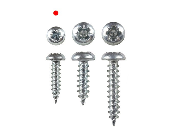 Puuruuvi 9,5 mm x 3,5 mm, matala kupukanta 8 mm, Pozi, teräs ZP, pussi 100 kpl