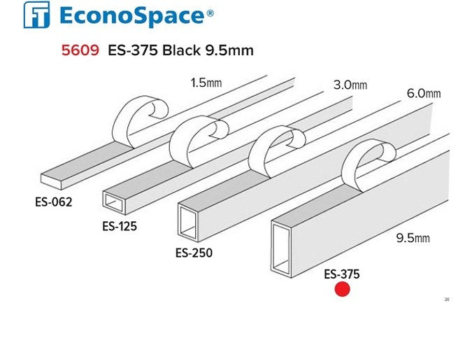 EconoSpace ES 375 9,5 mm välilista, 1,52 m