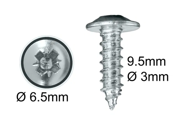 Puuruuvi 9,5 mm x 3 mm, matala kupukanta, Pozi, teräs ZP, pussi 100 kpl